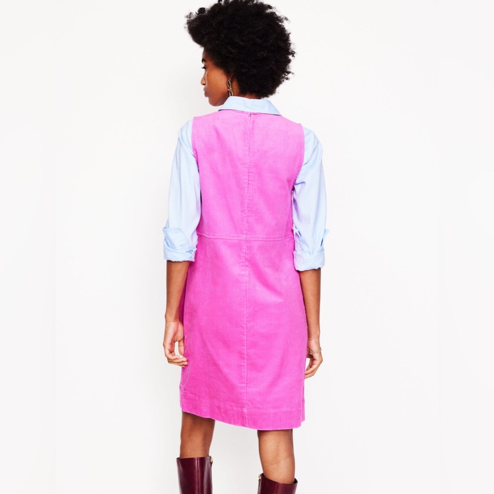 Boden Pia Cord Shift Vibrant Pink Dress Sz 8 Barbiecore Mini Sleeveless Textured - Picture 4 of 11